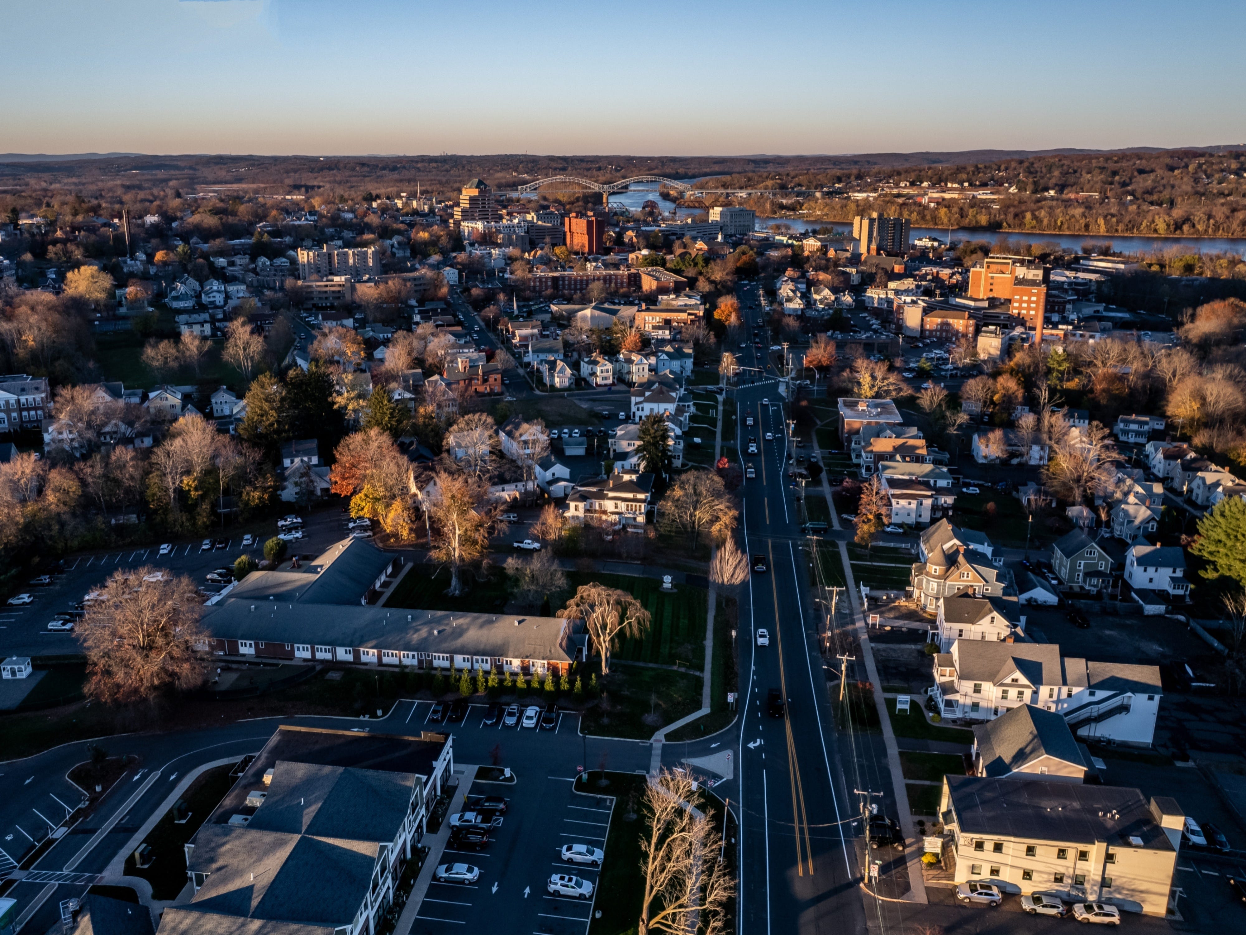 Luftaufnahme von Middletown, Connecticut.