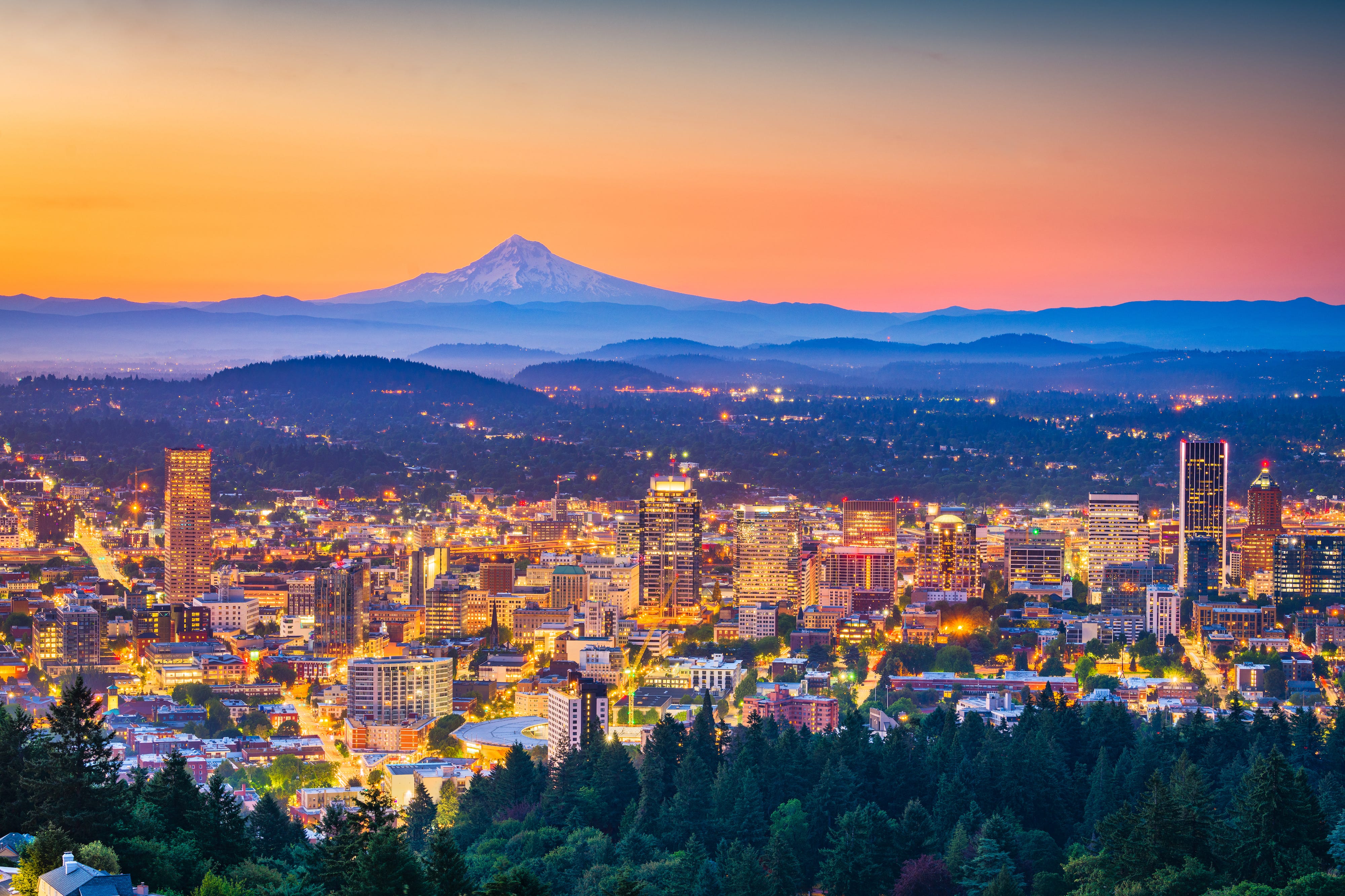 Skyline-Stadt Portland Oregon