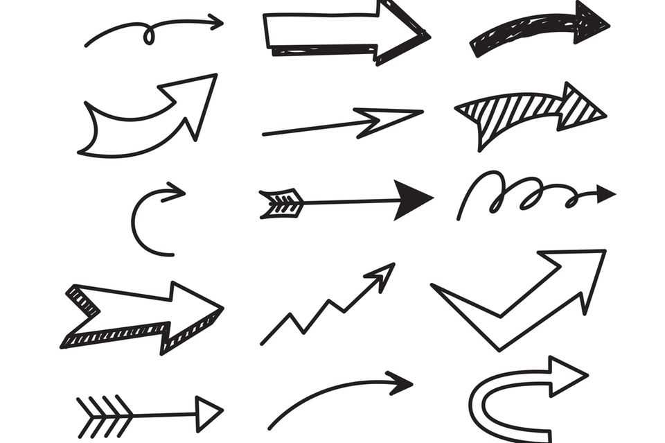 Drawing doodles: hand-drawn arrows