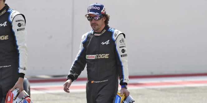 F1 driver Esteban Ocon (Alpine) at the Sakhir circuit in Bahrain on March 12, 2021.