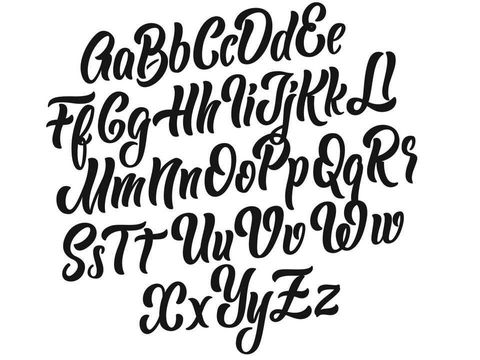 hand lettering: thick curved font
