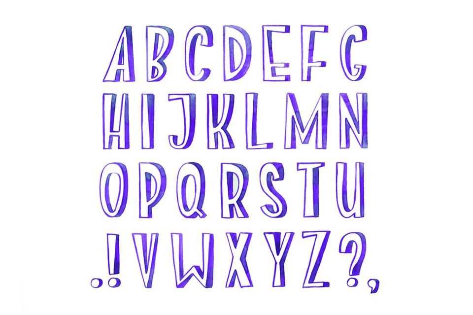 hand lettering: accented font