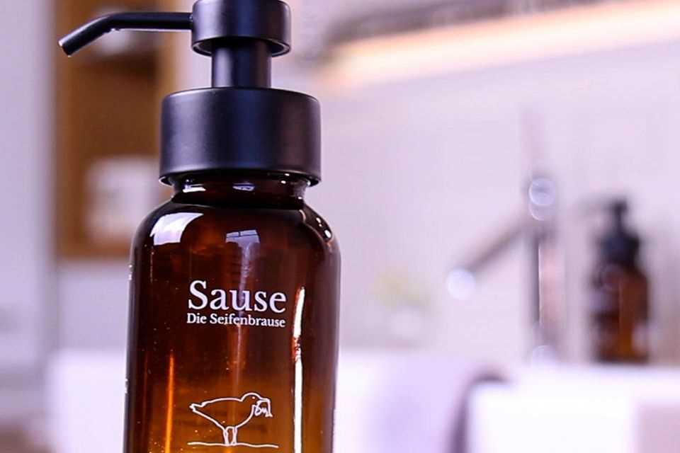 Sause - the soap shower, glass pump dispenser