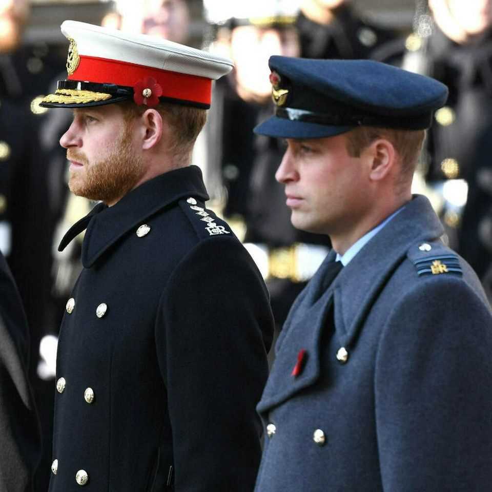 Prince Harry (left) and Prince William will probably not wear uniforms for the funeral service for Prince Philip.