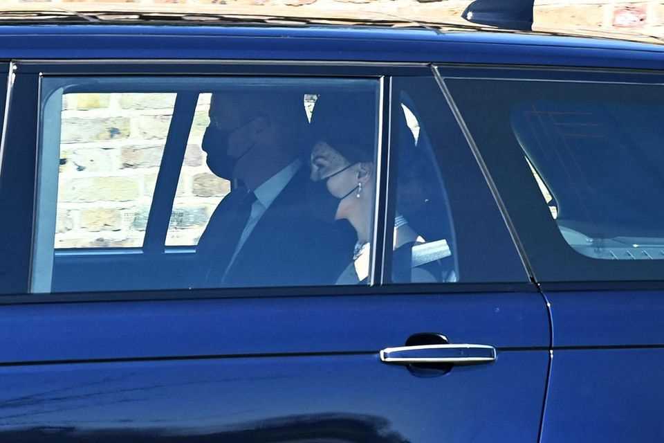 Duchess Catherine is driven to Windsor Castle with Prince William.