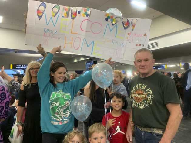 New Zealanders await the arrival of a family member from Australia on April 19 at Wellington Airport.
