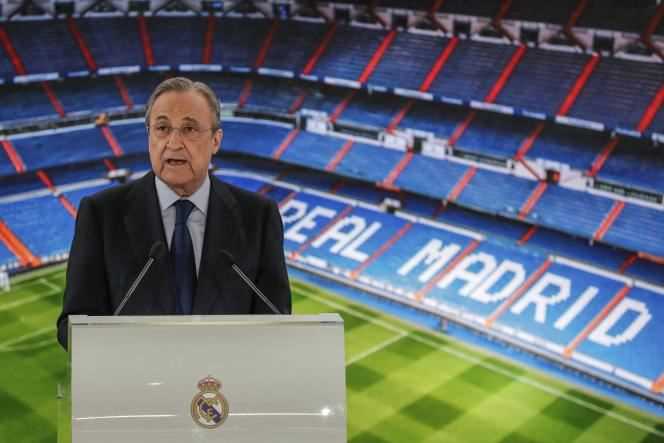Real Madrid president Florentino Pérez on June 13, 2019 at the Santiago Bernabeu stadium in the Spanish capital.