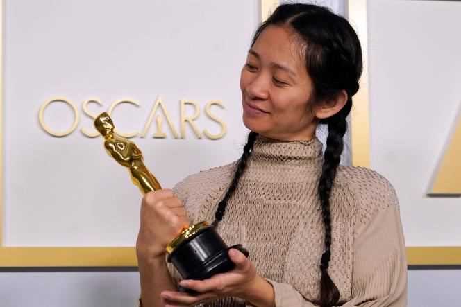 Chloe Zhao on April 25 following the 93rd Academy Awards in Los Angeles.