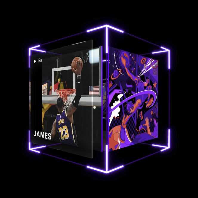 Digital collector's card featuring basketball player LeBron James.