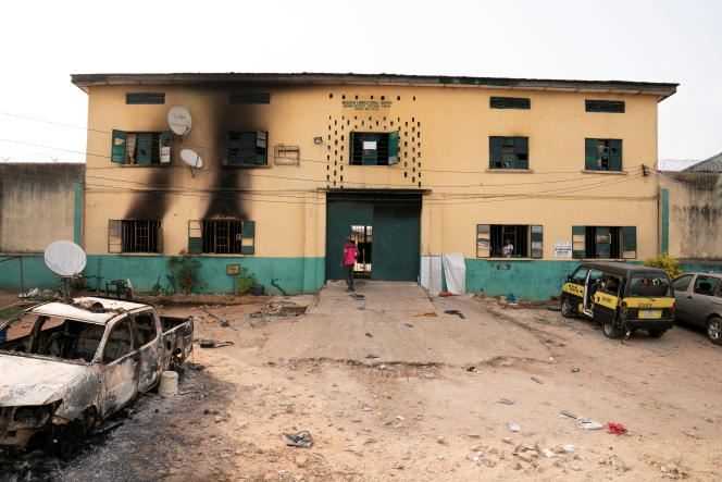 The main entrance to Owerri Prison in Imo State, Nigeria on April 5, 2021.