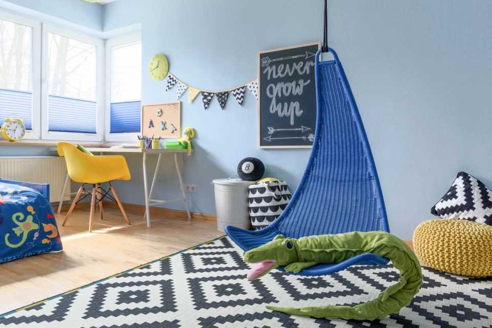 Designing a children's room: a children's room with a hanging chair