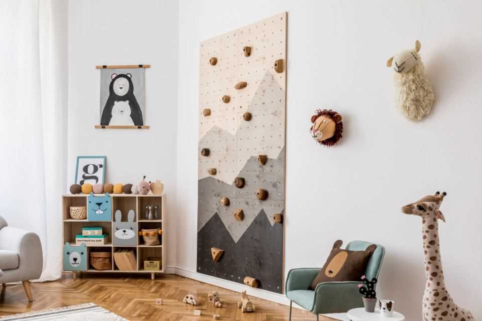 Designing a children's room: a children's room with a climbing wall