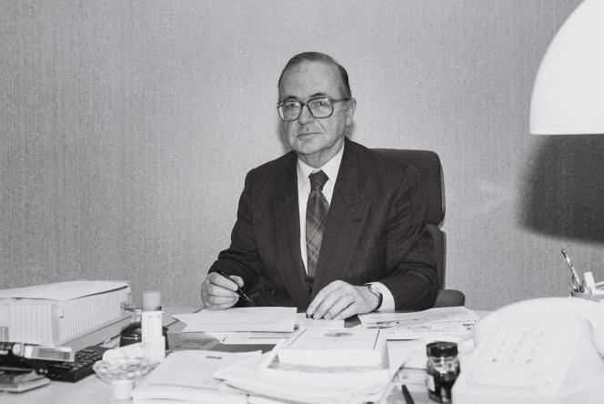 Portuguese MEP Antonio Coimbra Martins, in his office in Strasbourg, in 1993.