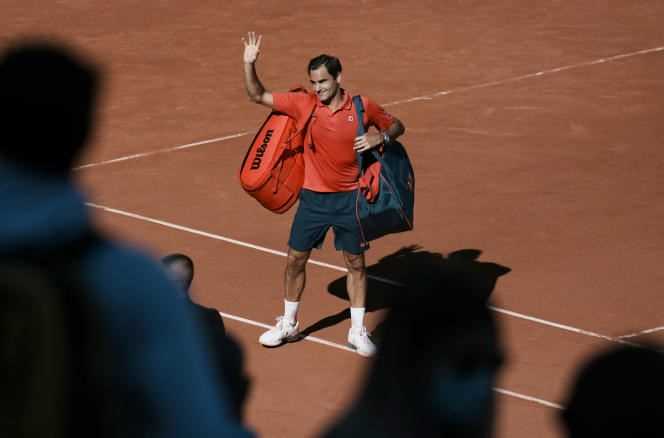 Roger Federer after his victory in the first round, Monday, May 31, 2021 at Roland-Garros.