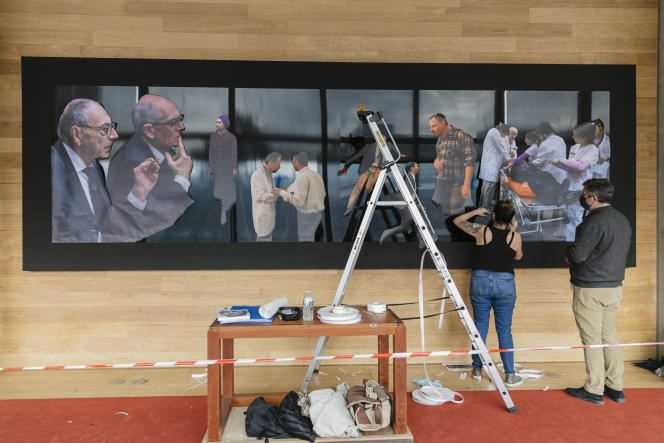 During the installation of the exhibition 