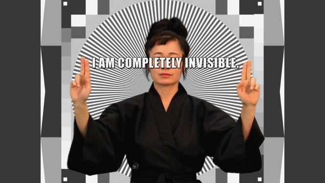 Hito Steyerl in the audiovisual installation “How Not to Be Seen: A Fucking Didactic Educational .MOV File” (2013).