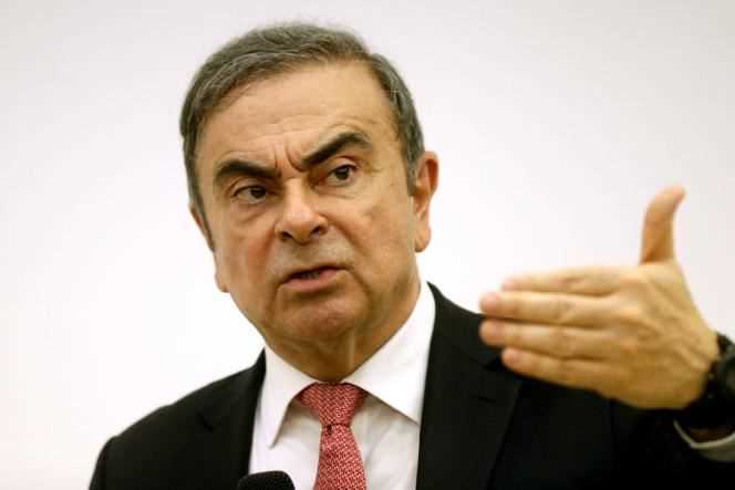 Former Renault-Nissan CEO Carlos Ghosn, during a press conference in Beirut (Lebanon), in January 2020.