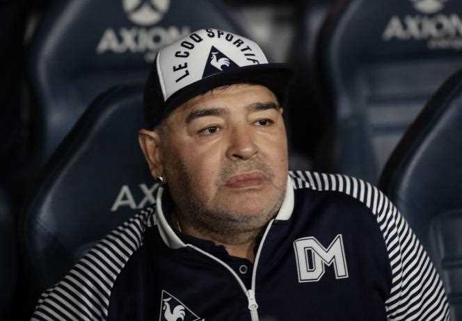 Former Argentine footballer Diego Maradona, March 7, 2020, in La Bombonera stadium, in Buenos Aires.