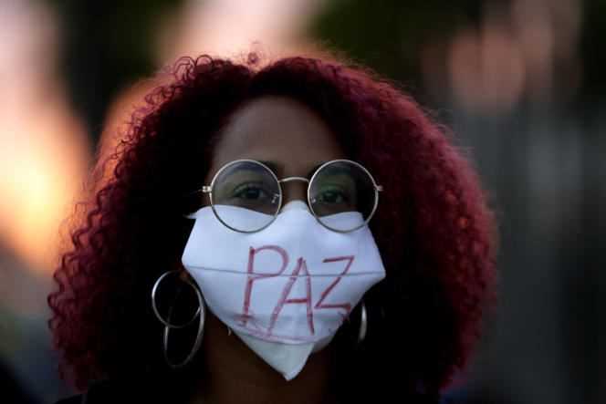 Demonstration against racism and police violence, in Sao Paulo, Brazil, on May 13, 2021.