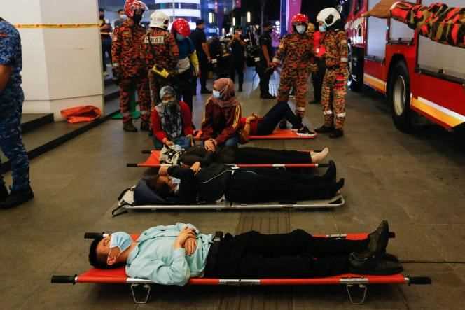 Passengers injured at KLCC station after an accident involving two trains in Kuala Lumpur, Malaysia on May 24, 2021.