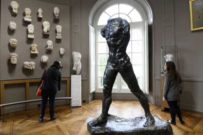 “L'Homme qui marche”, by sculptor Auguste Rodin (1840-1917), at the Hôtel Biron, which houses the Rodin Museum, in Paris, on November 12, 2015.