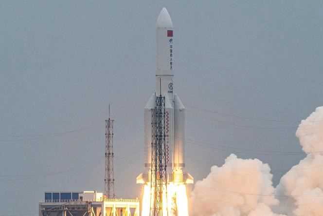 The Long March 5B rocket launched on April 29 from the Wenchang Space Center in southern China.