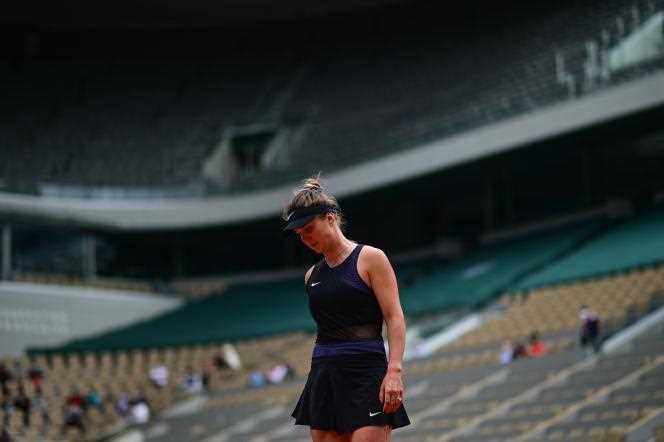 Elina Svitolina on the Philippe-Chatrier court at Roland-Garros, June 5, 2021.