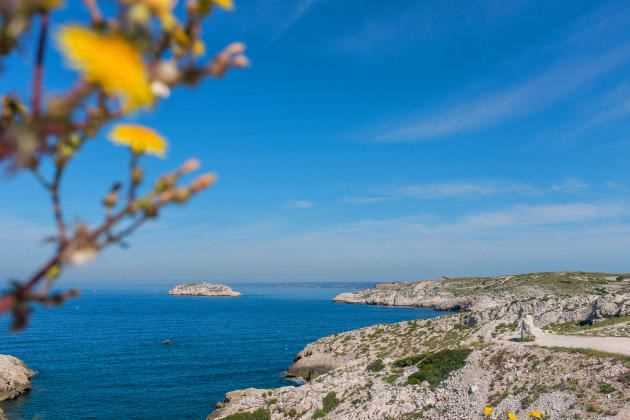 View of the islands of Frioul, an archipelago which is located 2.7 kilometers off Marseille and which is part of the 7th arrondissement of the city.