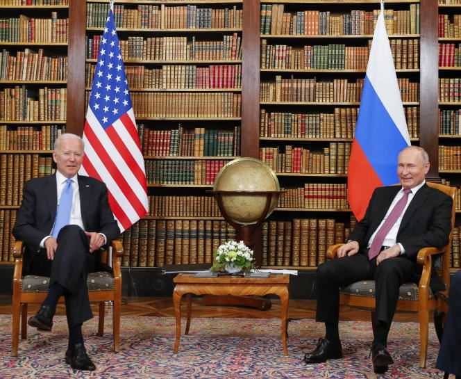 Joe Biden and Vladimir Poutine, in Geneva, June 16, 2021.