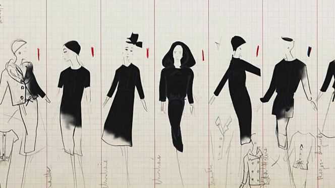 Drawings by Christian Dior, unearthed by Loïc Prigent for his documentary.