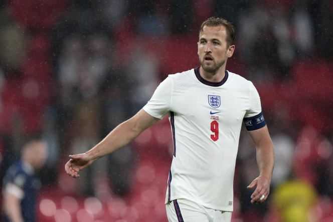 Top scorer of the 2018 World Cup, Harry Kane, leader of the English attack, did not score in the first two matches of Euro 2021. Here against Scotland, in London, on June 18th.