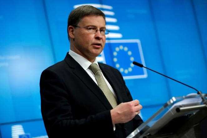 The Vice-President of the European Commission, Valdis Dombrovskis, in Brussels on May 20, 2021.