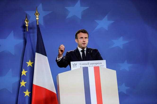 Emmanuel Macron, in Brussels, May 25, 2021.