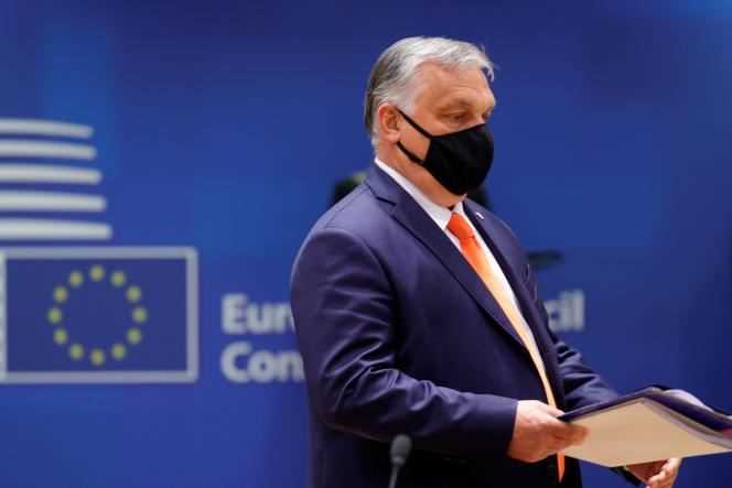 Hungarian Prime Minister Viktor Orban at the EU summit in Brussels on June 24, 2021.