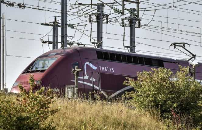 A Thalys train, August 29, 2017, near Lesquin (North).