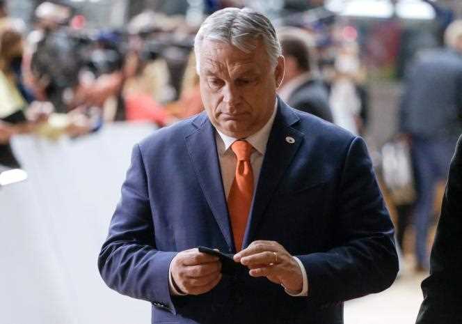 Hungarian Prime Minister Viktor Orban upon his arrival at the European Union summit in Brussels on June 24, 2021.