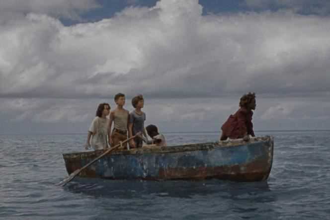 From left to right: Devin France, Gavin Naquin, Gage Naquin, Romyri Ross and Yashua Mack in the film “Wendy” by Benh Zeitlin.