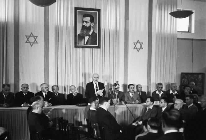 Declaration of independence of the State of Israel, May 14, 1948, by David Ben Gurion.