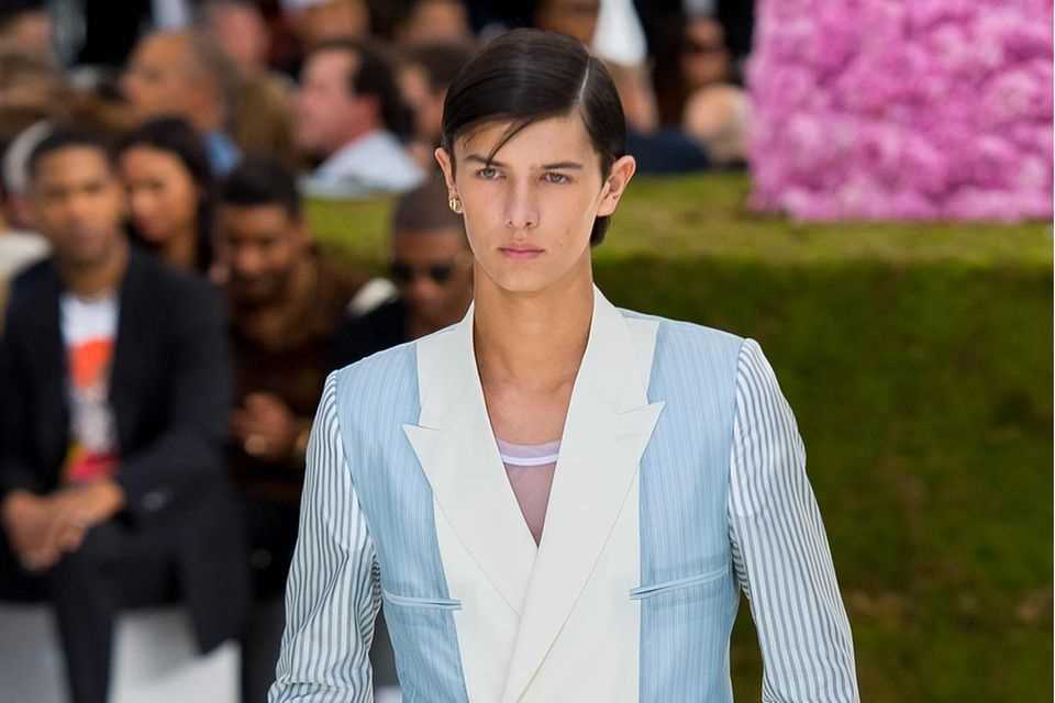 Prince Nikolai as a model for "Dior Homme" at Paris Fashion Week on June 23, 2018.