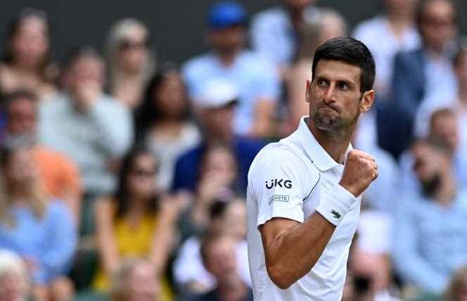 Novak Djokovi, July 11, 2021 at Wimbledon.