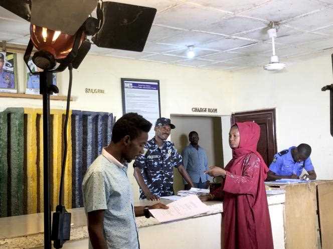 Filming in a Kano police station, May 29, 2021.