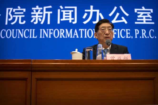 Chinese Vice Minister of Health Zeng Yixin spoke at a press conference in Beijing on July 22, 2021.