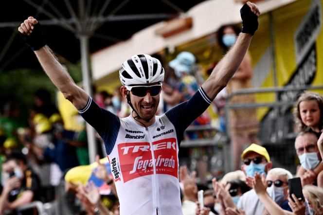 Dutchman Bauke Mollema (Trek Segafredo) during his victory in the 14th stage of the Tour de France between Carcassonne and Quillan (Aude), on July 10.
