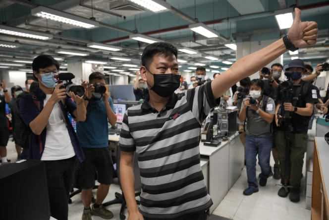 Lam Man-chung, former editor of the “Apple Daily”, at the newspaper's head office on June 23, 2021, shortly before it was forced to close.
