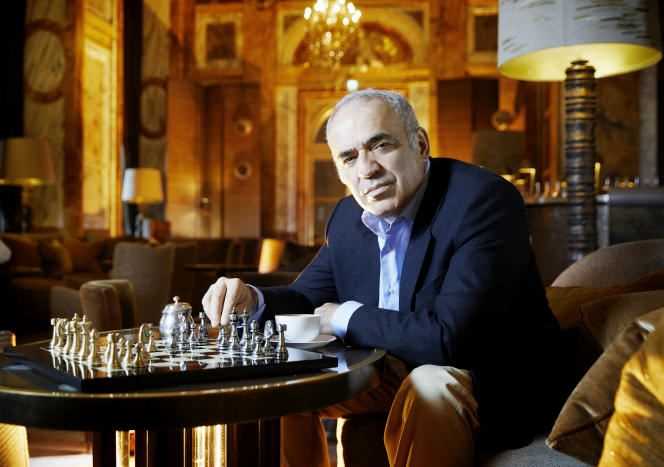 Garry Kasparov, at the Les Ambassadeurs bar at the Hôtel de Crillon, in Paris, on June 23, 2021.