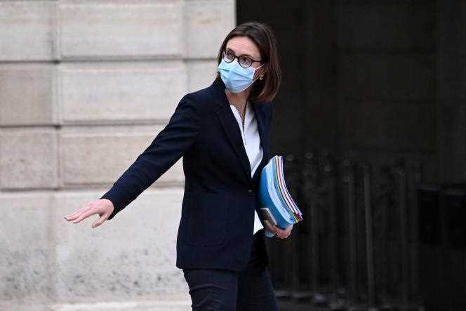 The Minister of Transformation and the Public Service, Amélie de Montchalin, on May 5, 2021 upon leaving the Elysee Palace.