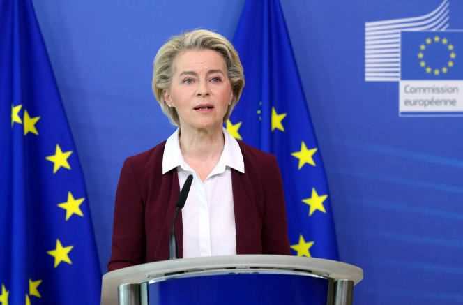 The President of the European Commission, Ursula von der Leyen, in Brussels, Saturday July 10, 2021.