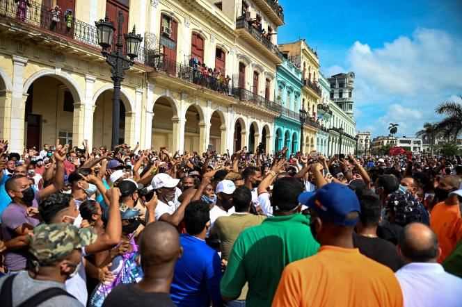 The Cubans spontaneously took to the streets on Sunday July 11.