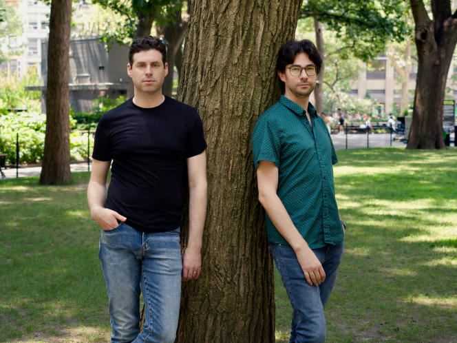 Bubble co-founders Josh Haas (left) and Emmanuel Straschnov at Flat Iron Square Park in New York City on July 16, 2021.