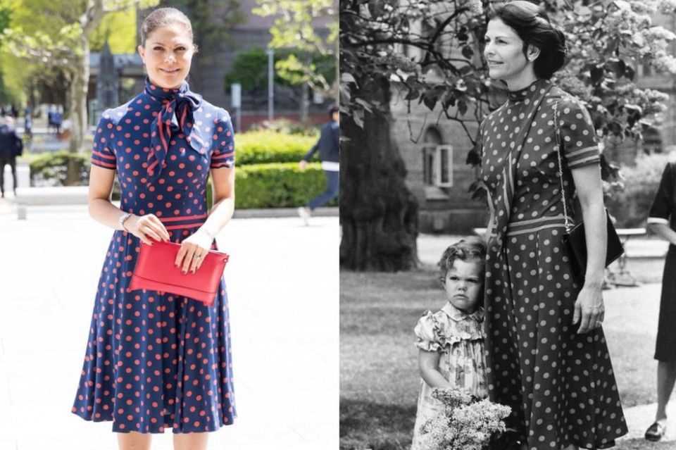 On the occasion of Princess Victoria's third birthday, Queen Silvia chose a polka dot dress.  Victoria was probably all too happy to wear the special dress. 
